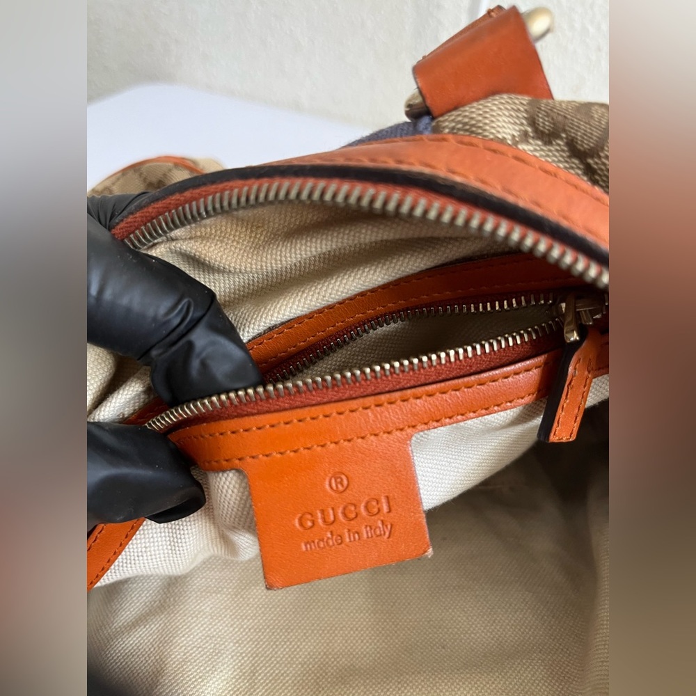 Gucci Beige and Orange Canvas Boston bag - Picture 2 of 16